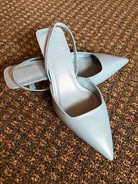 Zara sling back kitten heels